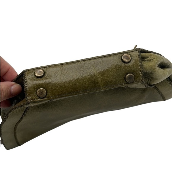 Cate Adair Dark Green Leather Zippered Wristlet BLEMISH - Picture 3 of 9